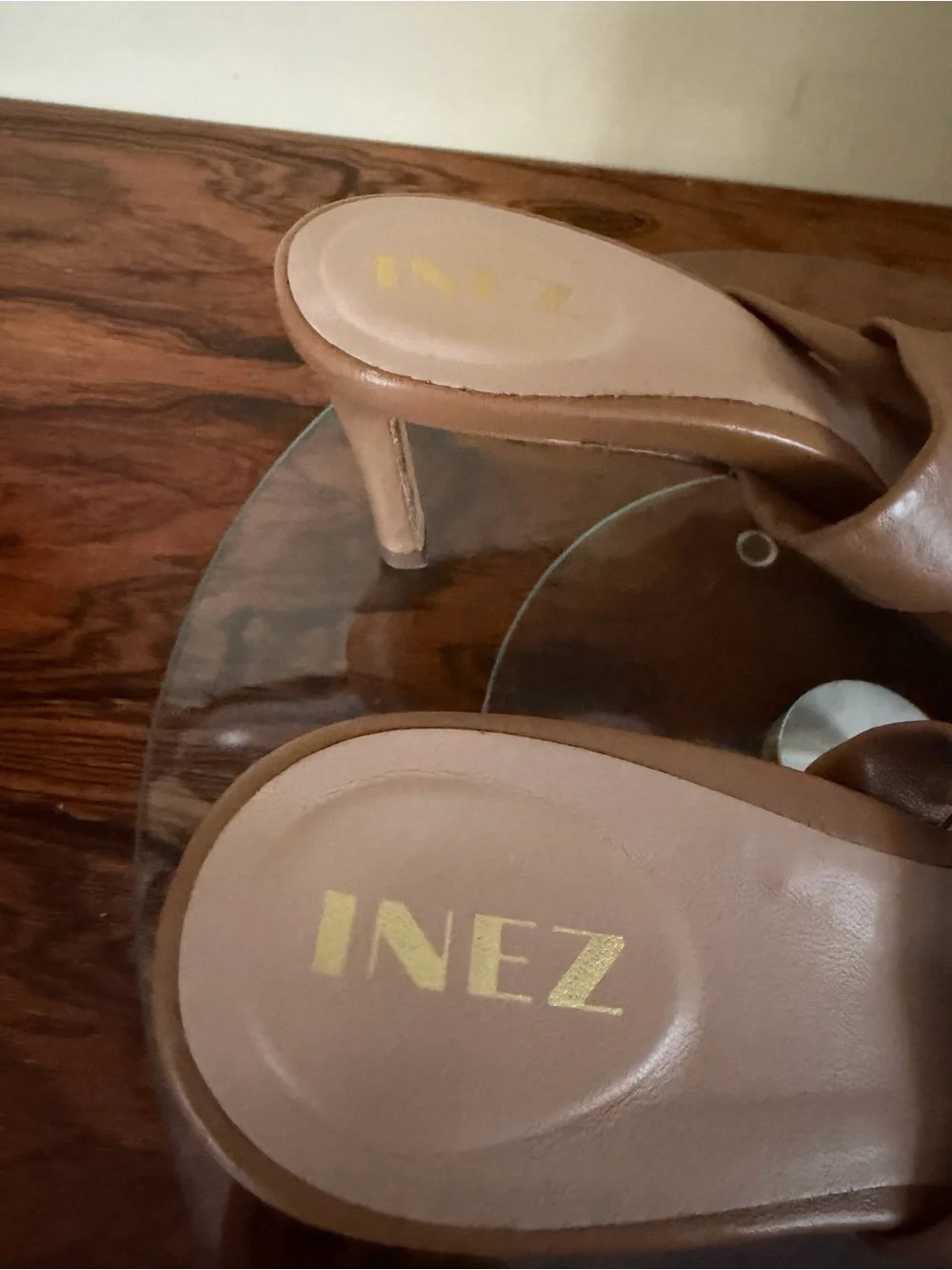 Inez Isa Heel slides in Cognac Nappa size 7 M